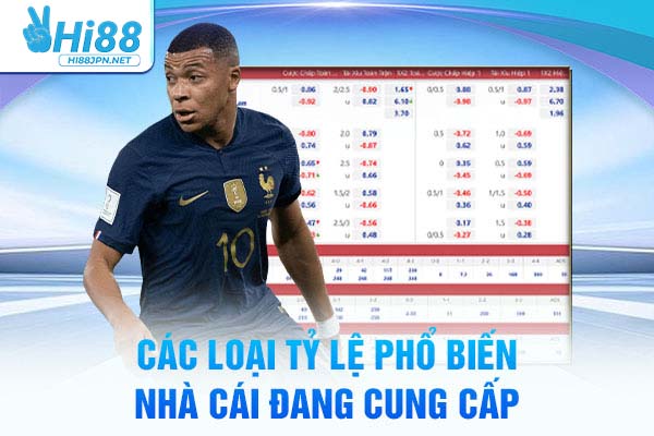Các loại tỷ lệ phổ biến nhà cái đang cung cấp
